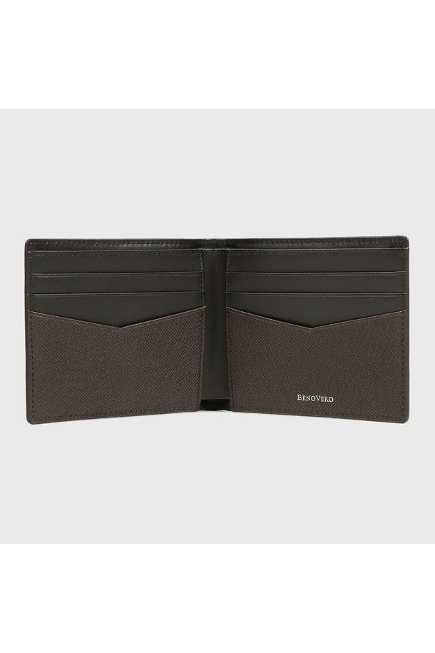 BENOVERO - 악세서리 - [베노베로] 에드가 슬림 소가죽 반지갑 Billfold Wallet 8cc brown (BJG1ACP2202W1)