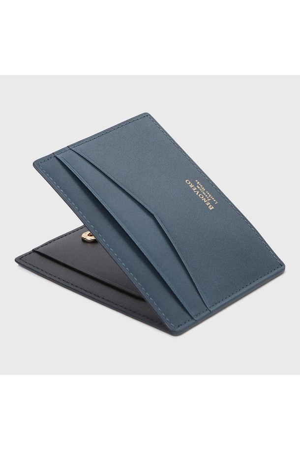 BENOVERO - 악세서리 - [베노베로] 밀스 소가죽 카드지갑 Cardholder 4cc blue (BJF1ACP5151B1)