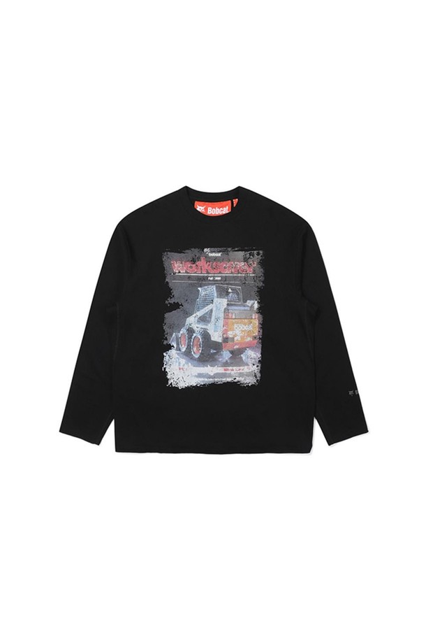 BOBCAT - 긴팔티셔츠 - WORKSAVER GRAPHIC LONG SLEEVE T-SHIRTS - BLACK