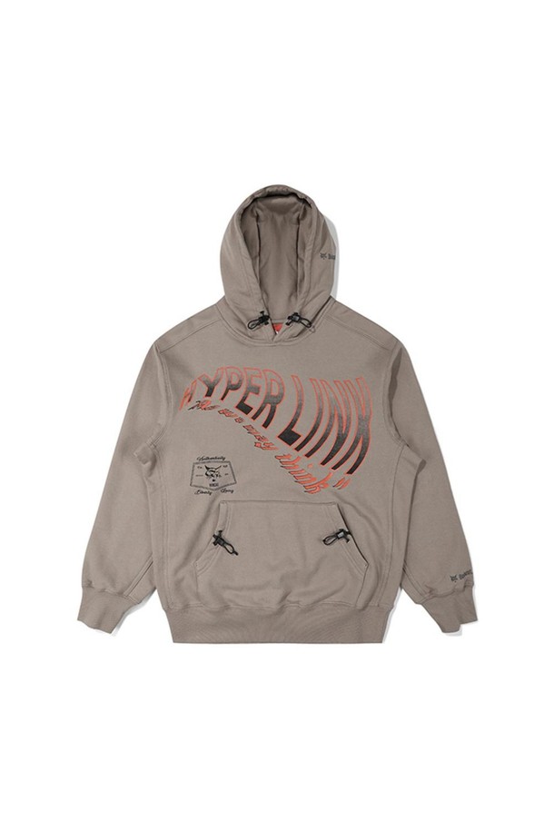 BOBCAT - 스웨트셔츠 - WAVY HYPER LINK GRAPHIC HOODIE - BEIGE