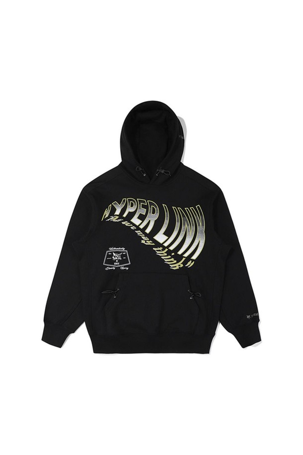 BOBCAT - 스웨트셔츠 - WAVY HYPER LINK GRAPHIC HOODIE - BLACK