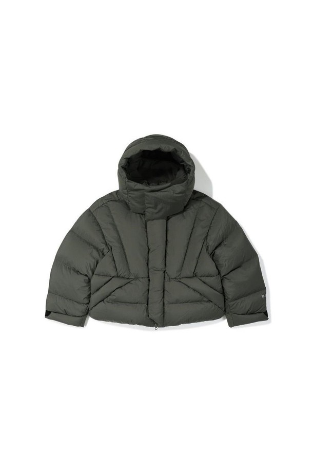 BOBCAT - 다운/패딩 - Hoodie Short Down Jacket - KHAKI