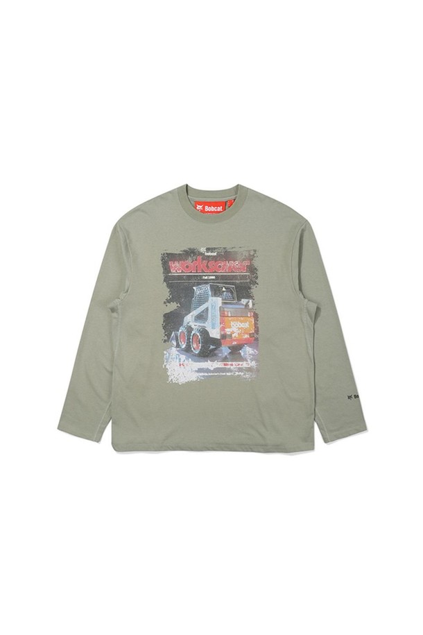 BOBCAT - 긴팔티셔츠 - WORKSAVER GRAPHIC LONG SLEEVE T-SHIRTS - MINT GREY