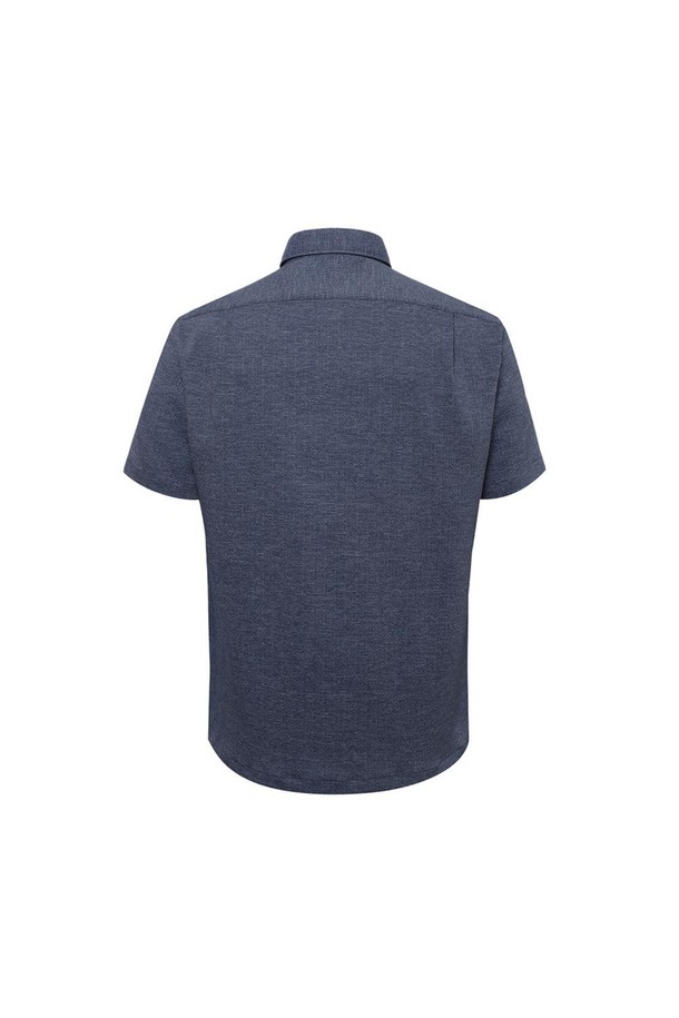 DAKS SHIRTS - 셔츠 - 폴리혼방 솔리드 패턴 캐주얼 반팔셔츠 네이비
