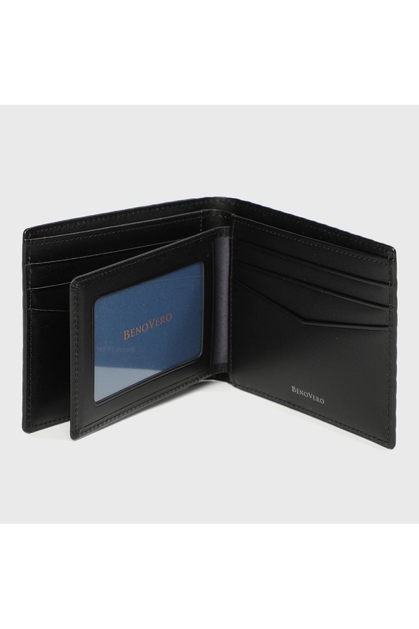 BENOVERO - 지갑 - [베노베로] 에드가 체스 소가죽 반지갑 Billfold Wallet 9cc navy