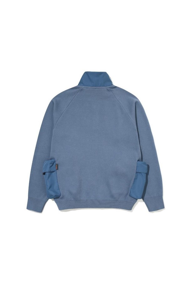 BOBCAT - 스웨터 - HIGH NECK POCKET CARDIGAN - BLUE