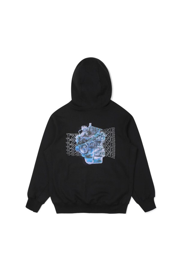 BOBCAT - 스웨트셔츠 - T770 ENGINE GRAPHIC HOODIE - BLACK