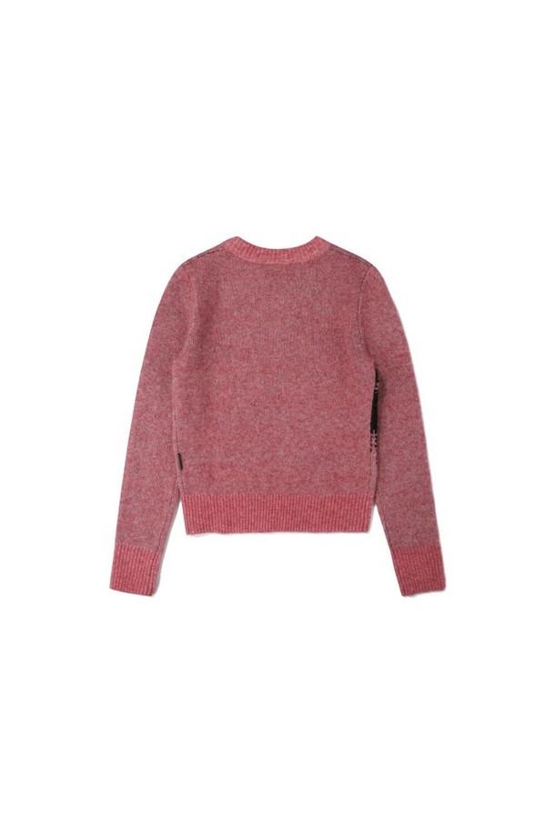 BOBCAT - 스웨터 - WMS BOBCAT JAQUARD CREWNECK PULLOVER - PINK