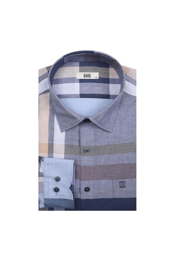 DAKS SHIRTS - 셔츠 - [닥스셔츠] 폴리혼방 빅체크 캐주얼 셔츠 레귤러핏 네이비 (DKS3SHCL140N1)