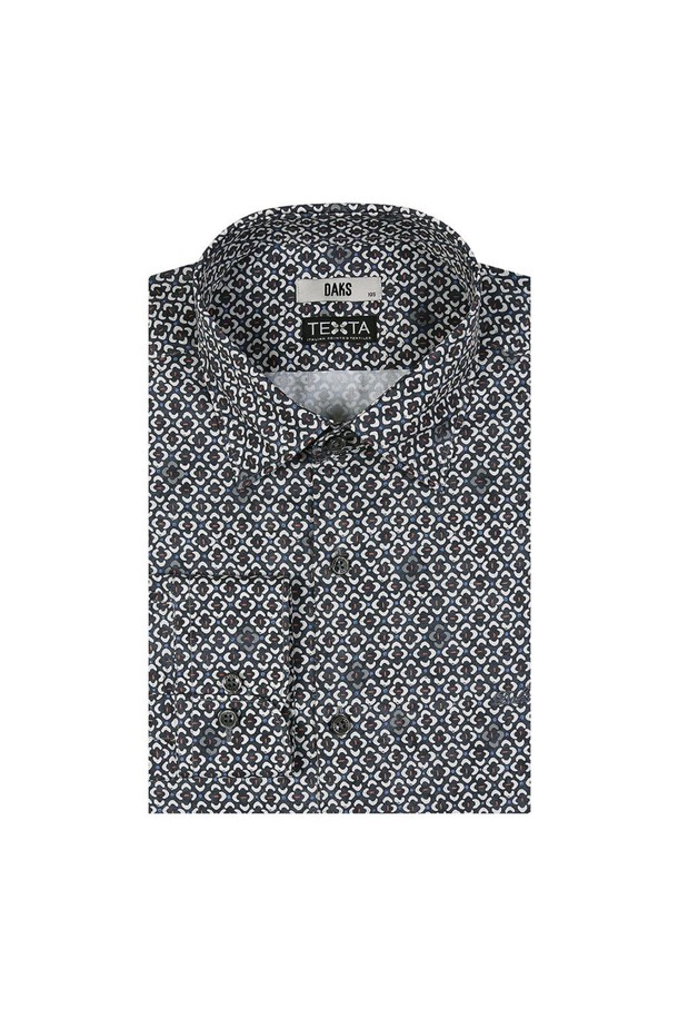 DAKS SHIRTS - 캐주얼셔츠 - [닥스셔츠] 면100 프린트 셔츠 컴포트 슬림핏 네이비 (DJA1SHCL232N1)