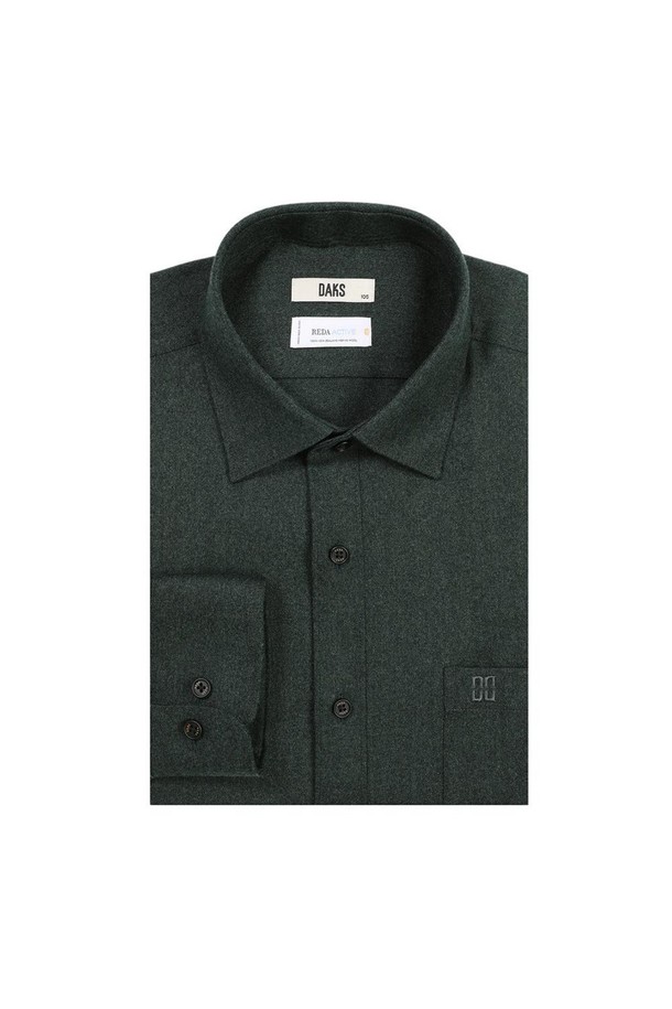 DAKS SHIRTS - 드레스셔츠 - [닥스셔츠] 울 100 워셔블 솔리드 셔츠 레귤러핏 그린 (DJF1SHDL135E1)