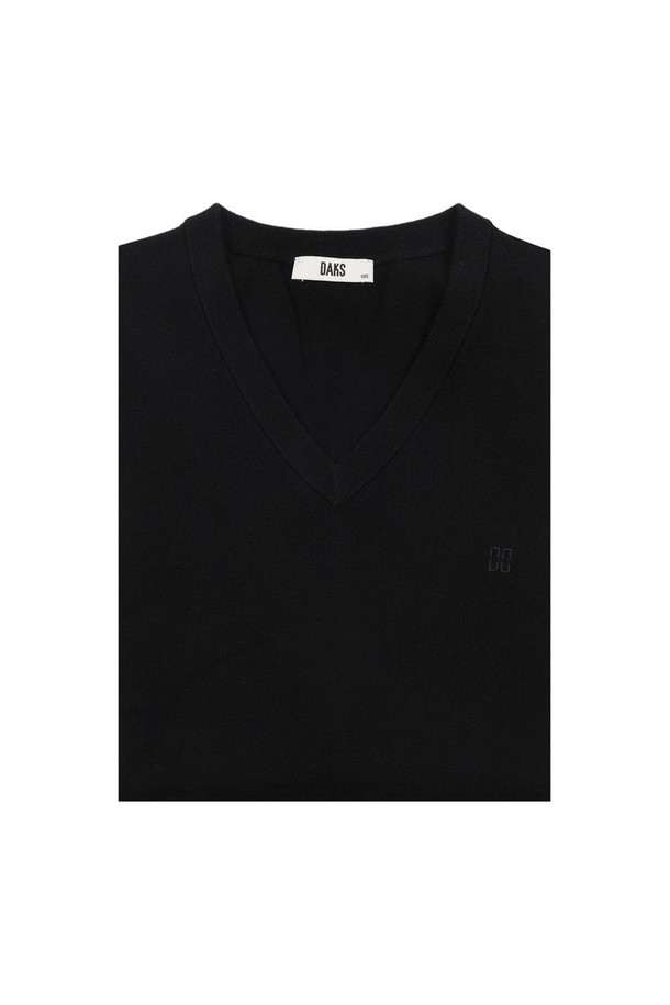 DAKS SHIRTS - 베스트 - 울100 워셔블 브이넥 베스트 블랙