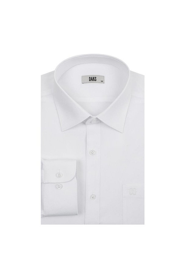 DAKS SHIRTS - 드레스셔츠 - [닥스셔츠] 폴리혼방 솔리드 셔츠 레귤러핏 화이트 (DJA3SHDL401A1)