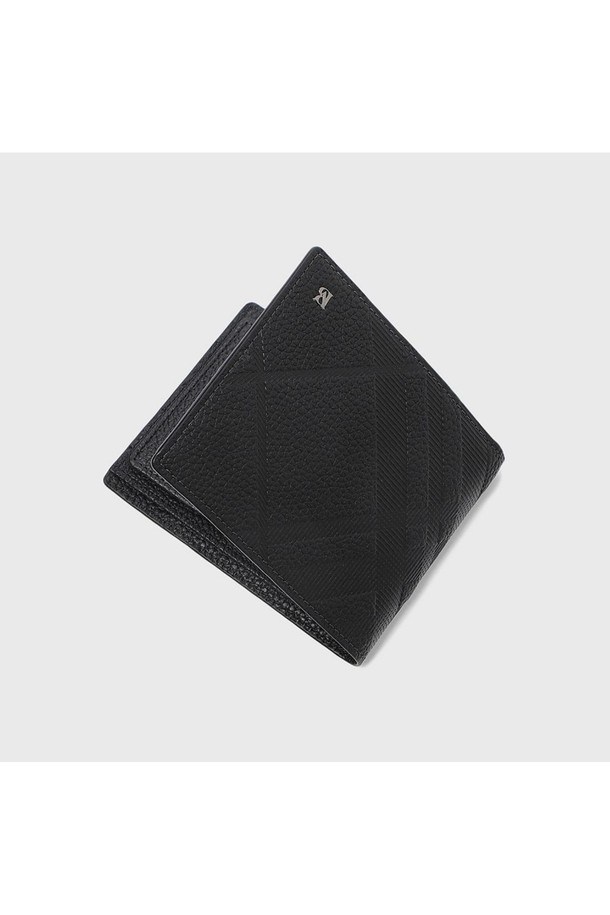 BENOVERO - 지갑 - [베노베로] 매튜 체크 소가죽 반지갑 Billfold Wallet 6cc black