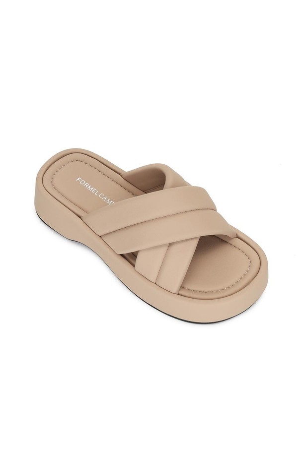 FOMEL CAMELE - 샌들 - [포멜카멜레] 마일리 플랫폼 슬라이드 BEIGE 4cm