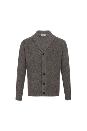 울혼방 숄카라 가디건 브라운