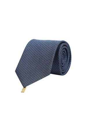 실크 100 솔리드 넥타이 네이비