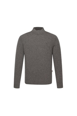 캐시미어100 하프터틀 풀오버 니트 브라운