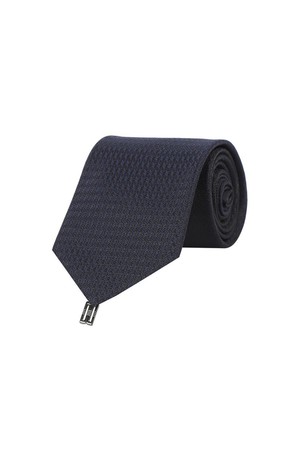 실크100 슬림 솔리드 넥타이 네이비
