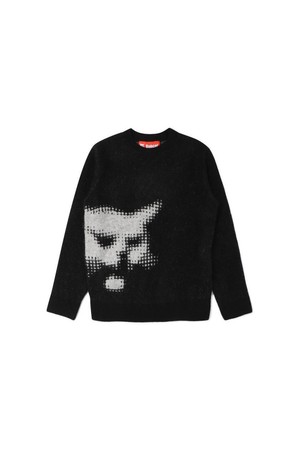 BOBCAT JAQUARD CREWNECK PULLOVER - BLACK