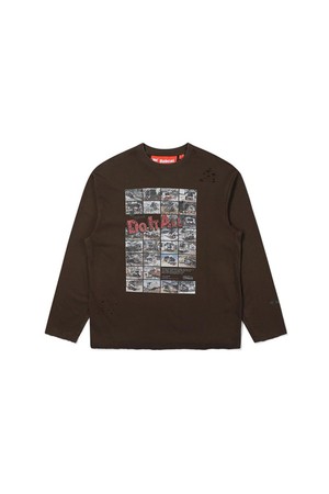 DO IT ALL G RAPHIC LONG SLEEVE T-SHIRTS - BROWN