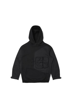 DOUBLE POCKET HOODIE - BLACK