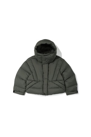 Hoodie Short Down Jacket - KHAKI