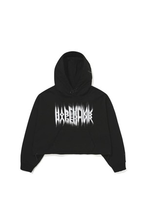 WMS HYPER LINK CROP HODDIE - BLACK