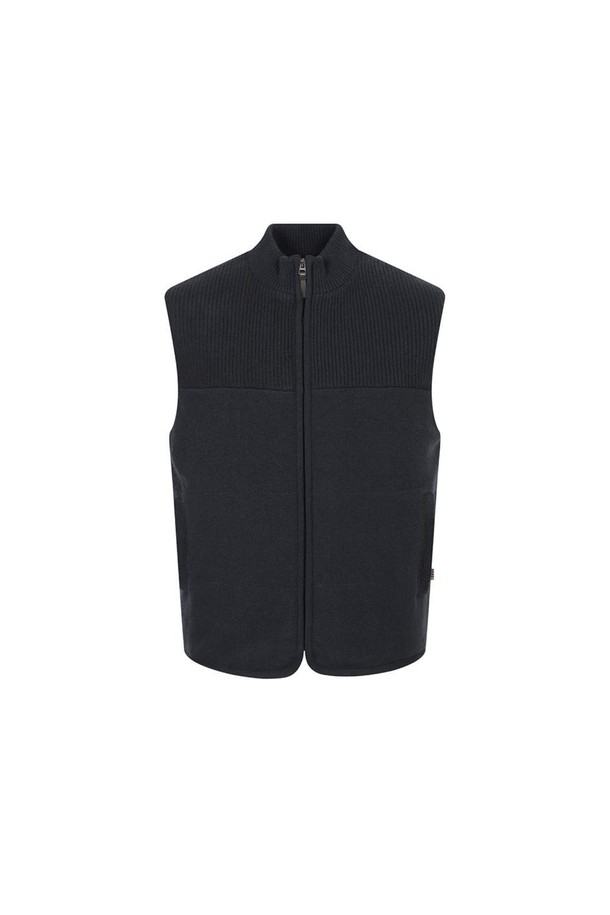**울 100 패딩 베스트**

겨울철 보온성을 책임지는 울 100% 소재의 패딩 베스트입니다. 무지 디자인과 블랙 컬러로 어떤 옷에도 쉽게 매치하여 클래식, 미니멀, 캐주얼 스타일을 연출할 수 있습니다. 출근룩이나 모임룩에 활용하기 좋으며, 레귤러핏과 두꺼운 두께감으로 따뜻하게 착용할 수 있습니다. 집업 스타일로 편안하게 여밀 수 있으며, 민소매 디자인으로 활동성을 높였습니다. 안감은 패딩으로 제작되어 뛰어난 보온성을 제공합니다.
