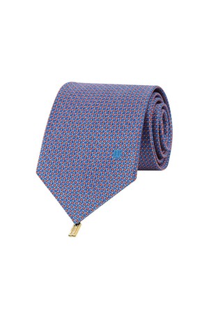 실크100 올오버 넥타이 블루