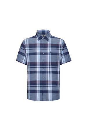 폴리혼방 노케어 미디움체크 반팔셔츠