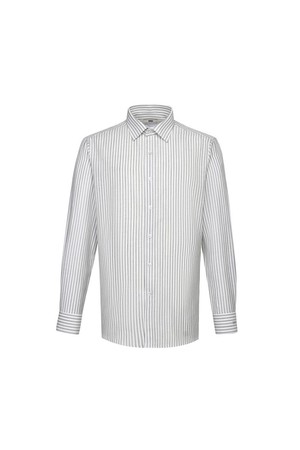 울혼방 스트라이프 드레스셔츠