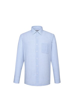 린넨 린넨 마이크로체크 셔츠