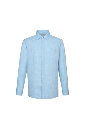 린넨 솔리드 캐주얼 셔츠