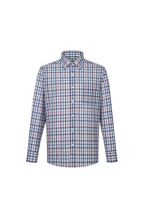 울혼방 미디움체크 캐주얼 셔츠