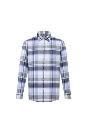 린넨혼방 이지케어 미디움체크 셔츠