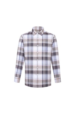 린넨혼방 이지케어 미디움체크 셔츠