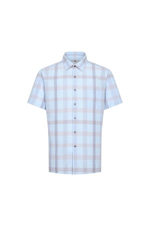 레이온혼방 닥스체크 캐주얼 반팔셔츠