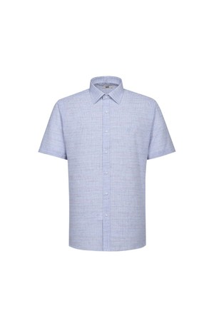 린넨혼방 이지케어 솔리드패턴 반팔셔츠