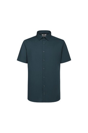 폴리혼방 솔리드패턴 반팔 컴포트슬림핏 셔츠