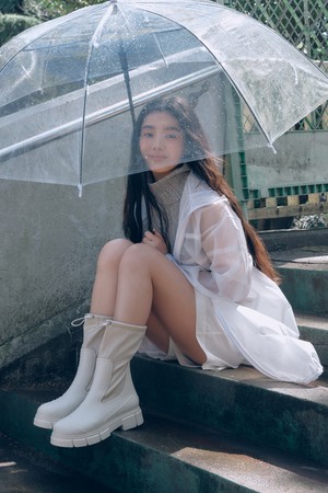 유비아 레인부츠 02 Ivory 5cm