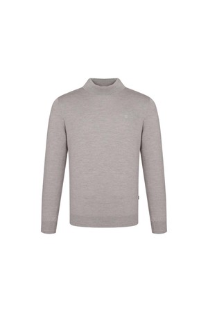 울 100 워셔블 하프터틀 풀오버 니트 베이지