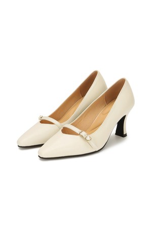 포멜 레더 포인트 펌프스02 Ivory 7cm