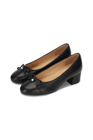 포멜 레더 보우 펌프스 Black 4.5cm