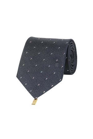 올오버 큐빅 패턴 넥타이 그레이