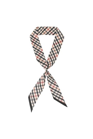 체크 에스코트타이 스카프 베이지