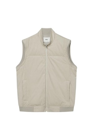 스웨이드 패딩 베스트 베이지