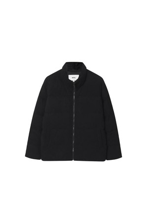 투톤 조직감 숏다운 점퍼 블랙