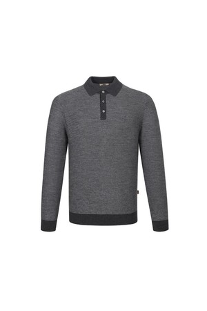 울100 톤온톤 배색 카라니트