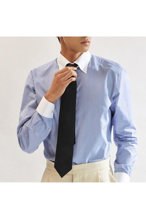 면혼방 스트라이프 배색 드레스셔츠 레귤러핏